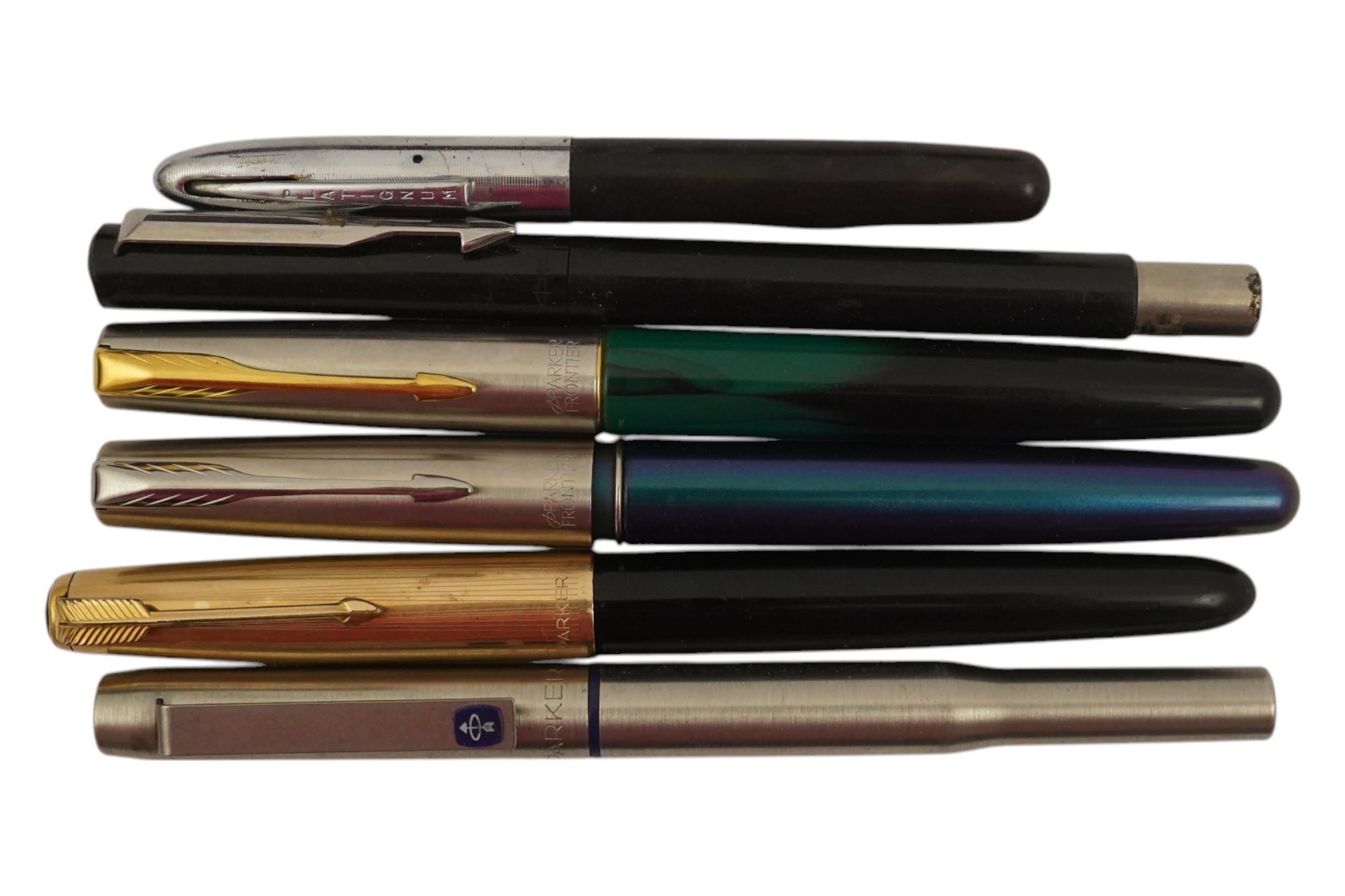 A Parker 51 and five other Parker pens